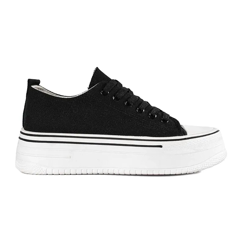 Sneakers nere da donna con suola spessa nero