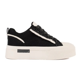 Sneakers con plateau in bianco e nero