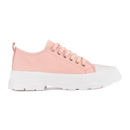 Sneaker classiche sulla piattaforma rosa chiaro