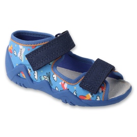 Slipisti per bambini di Befado 350p052 Inserto in pelle blu