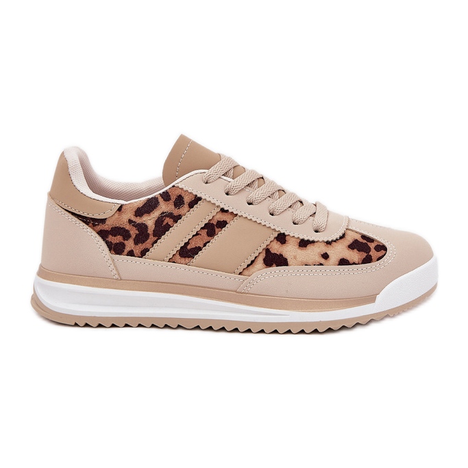 Scarpe sportive con sneaker Stampa leopardo bruno-bruno da donna beige