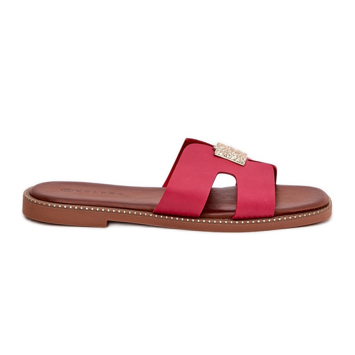 Flip flip piatti con ritagli e un ornamento di fucsia rosa