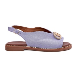 Sandali femminili con eco blu a ruota piatta