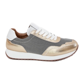 S.Barski Scarpe sportive in pelle Donne LR51-847 PLN d'oro