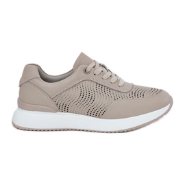 S.Barski Scarpe sportive in pelle Sneaker S. Barski LR51-551 Beige