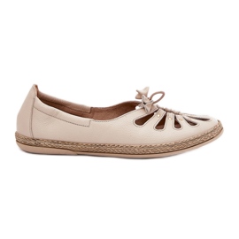 Ballerine piatte realizzate in pelle naturale zazoo 10179 beige