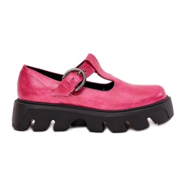 Scarpe in pelle dipinta con una fusa zazoo 20183 fucsia rosa