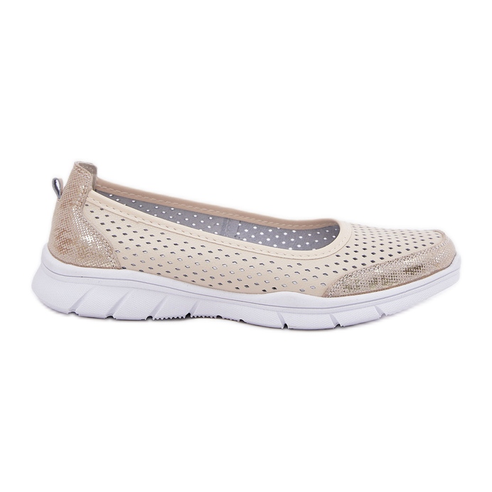 In pelle openwork Vinceza Ballerinas 95323 beige