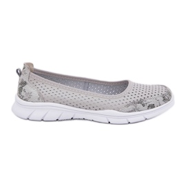 In pelle Openwork Vinceza Ballerinas 95323 Grigio