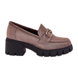 Vinceza Scarpe da donna in pelle scamosciata con decorazione Vincez 39921 beige scuro