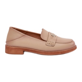 Eleganti mocassini da donna realizzati in pelle naturale Vinceza 18100 beige