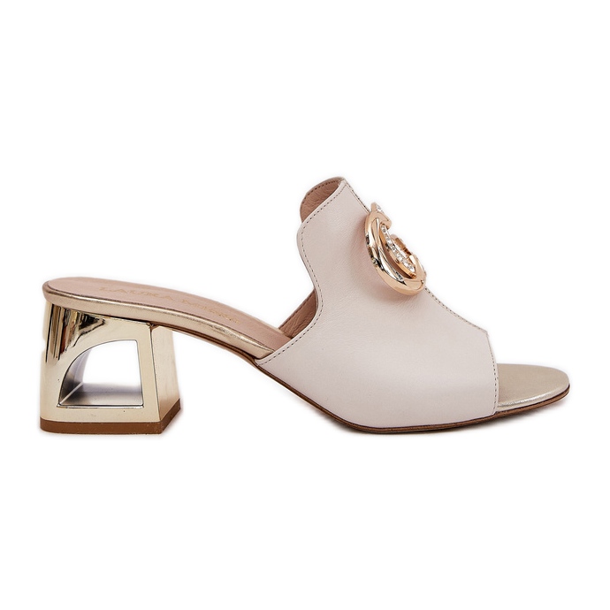 Eleganti tacchi in pelle Laura Messi 2875 Beige-Gold