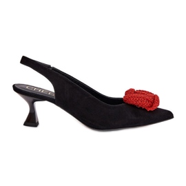 Eleganti pompe in pelle scamosciata sul Chebello 4666 Black Szpilka nero