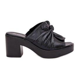 Jezzi Infradito da donna sul post in pelle Eco nero