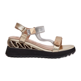 S.Barski Sandali in pelle da donna CR51-135 oro e argento d'oro
