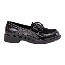 Mocassine femminili dipinte con un brow s.barski hy51-319 nero