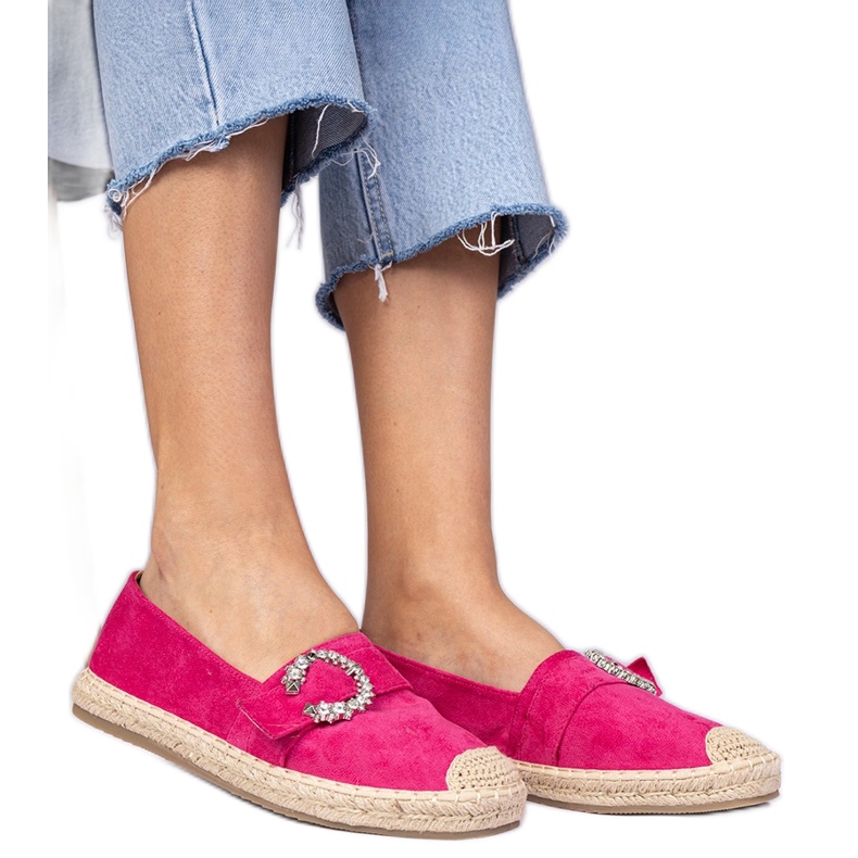 Espadrille rosa decorate con zirconi