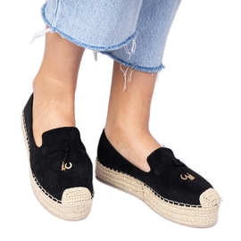 Espadrille nere su una suola spessa nero
