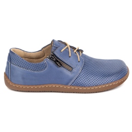 Olivier Scarpe in pelle minimalista da donna Scarpe a piedi nudi 1244 blu navy perforato