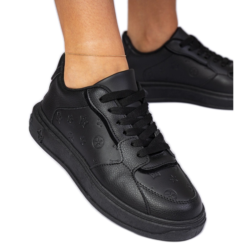 Black Sports Sneakers di Eco -leather nero