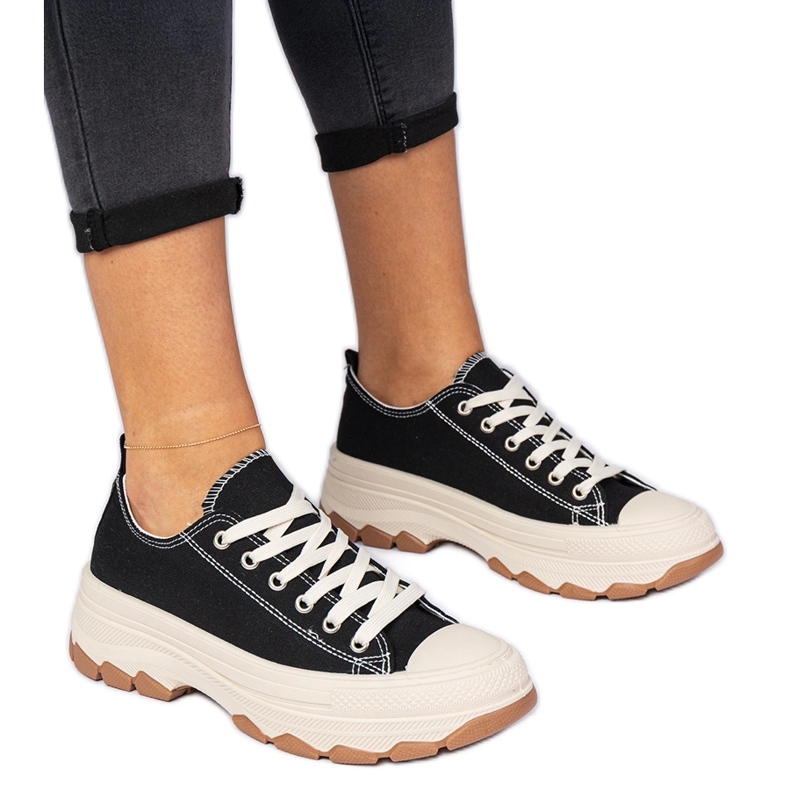 Sneakers nere con suola spessa nero