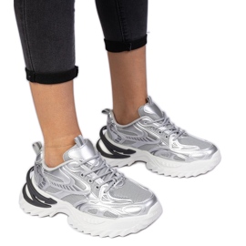 SILVER SPORTS SNEAKER SU UN SOLE ENORME argento