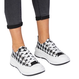 Sneaker materiali da donna bianca e bianca bianco