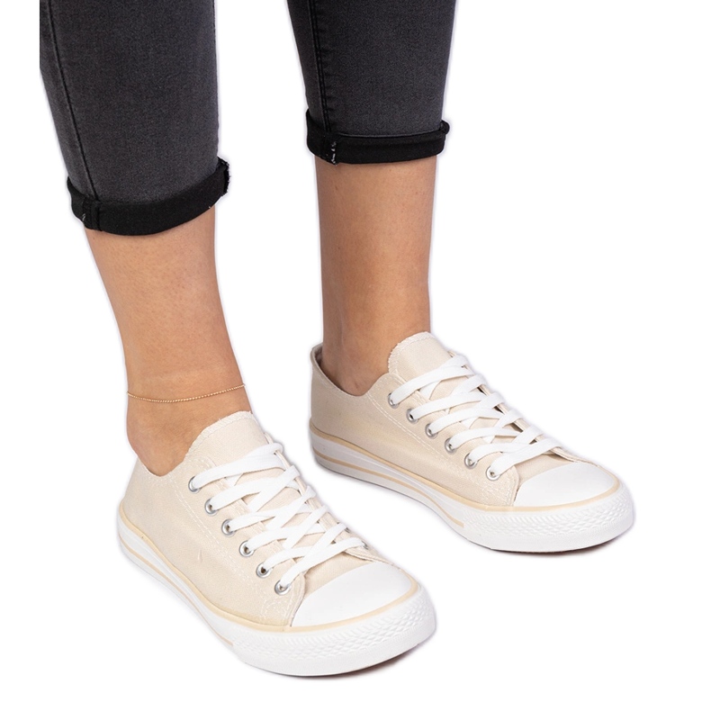 Sneaker femminili classiche marroni beige