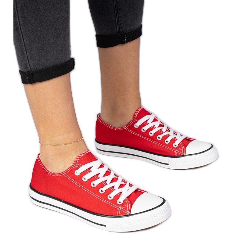 Sneaker femminili classiche rosse rosso