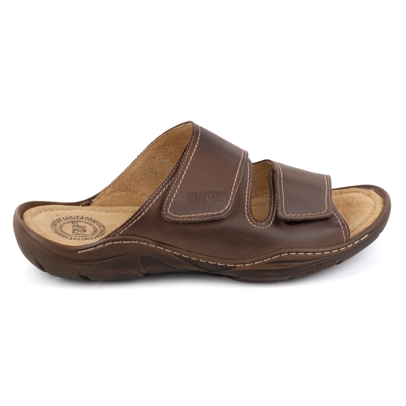 Olivier Flip in pelle classica da uomo Flip 0048 Brown marrone