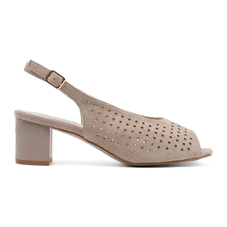 Goodin Sandali openwork beige su un post basso
