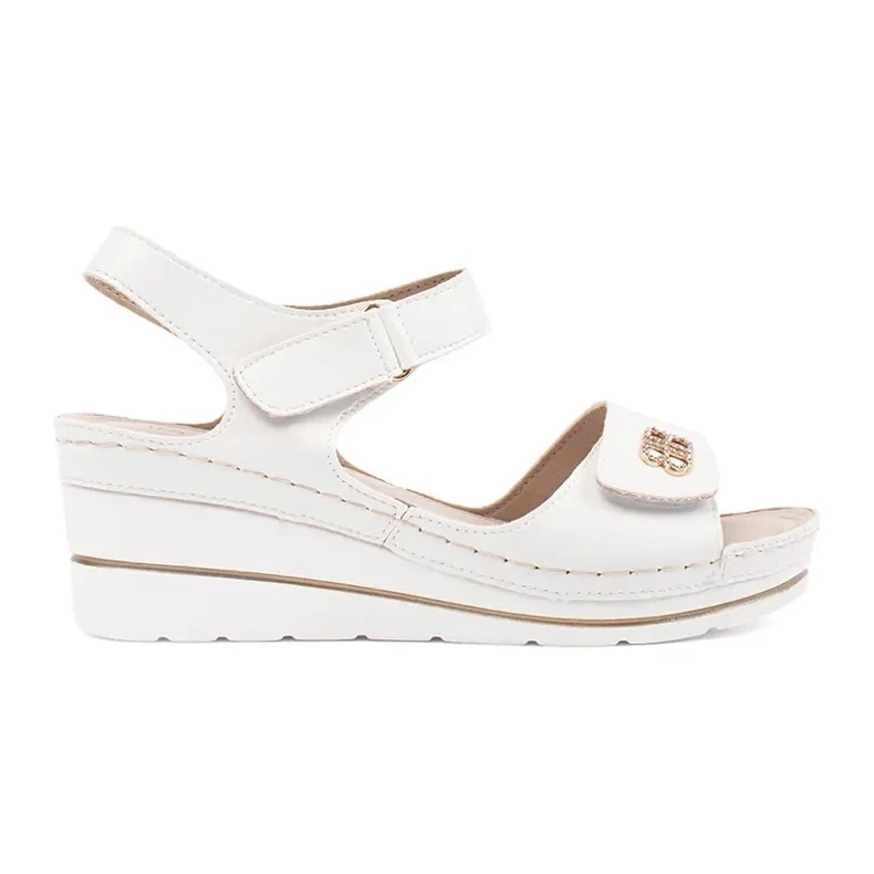 Goodin Sandali a cuneo comodi bianchi bianca