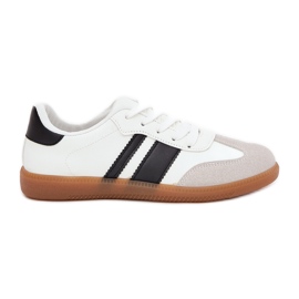 Sneaker da donna bassa con eco in pelle bianca bianco