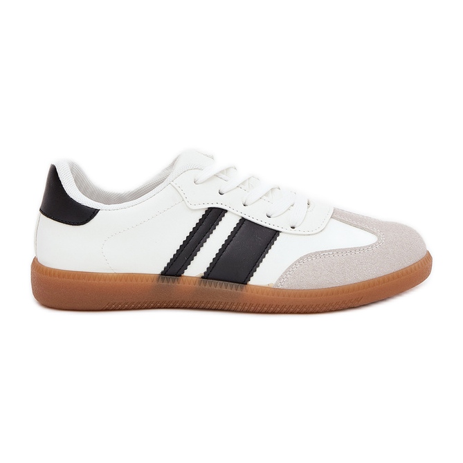 Sneaker da donna bassa con eco in pelle bianca