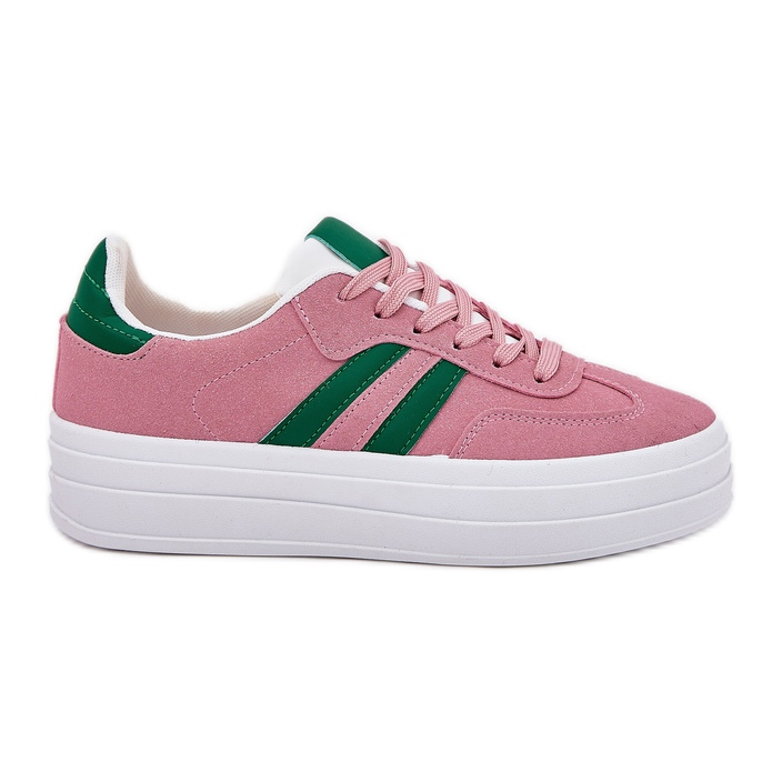 Eleganti sneaker da donna sulla piattaforma rosa