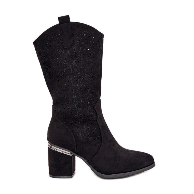 S.Barski Stivali aperti a mezza scala Cowboy S. Barski Hy51-238 Black nero