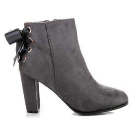 Abloom Stivali alti con fiocco grigio