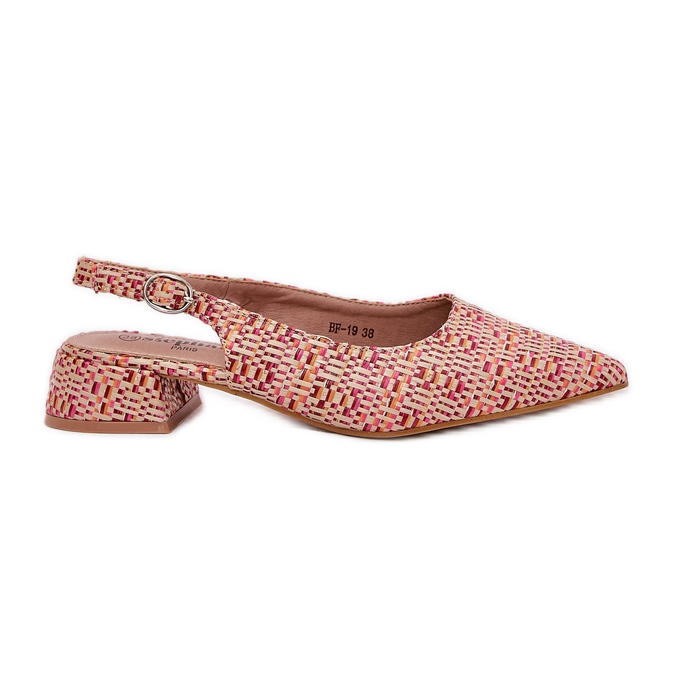 Sandali intrecciati da donna con un delicato tallone alto multicolore