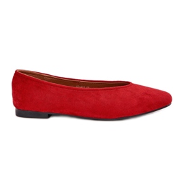 Ballerine classiche con rosso in pelle scamosciata ecologica