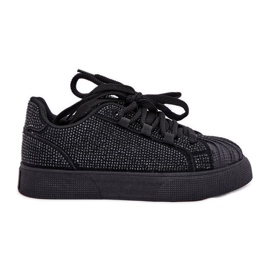 Sneaker femminili con decorazione sulla piattaforma nera nero