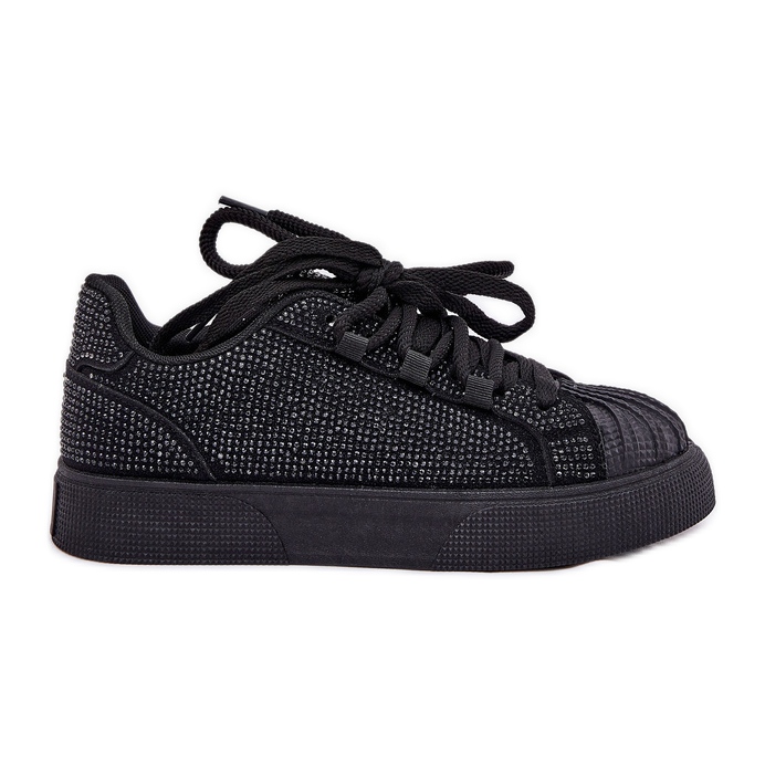 Sneaker femminili con decorazione sulla piattaforma nera nero