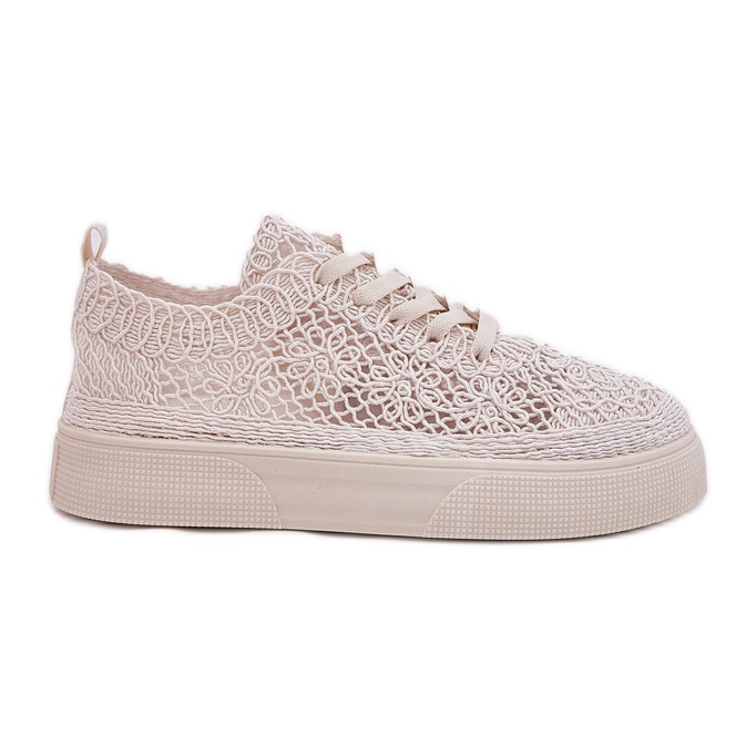 Blaci sneaker femminili sulla piattaforma leggera beige