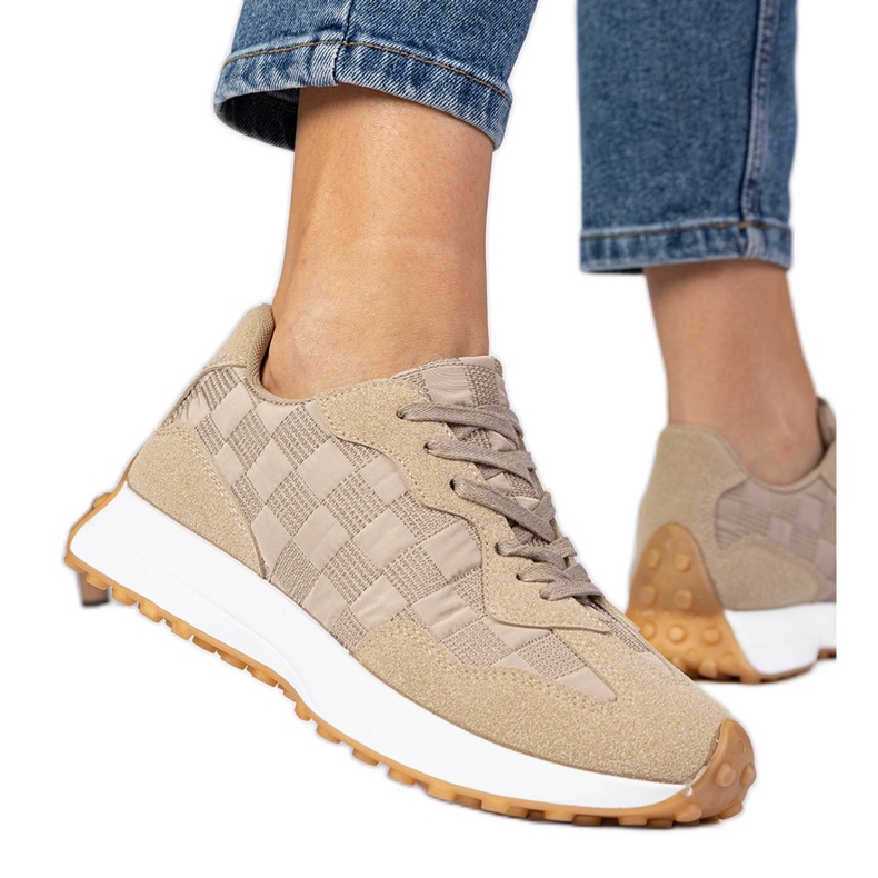 Sneakers sportive da donna beige