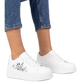 Sneaker bianche Sneaker sportive femminili con stampa bianca