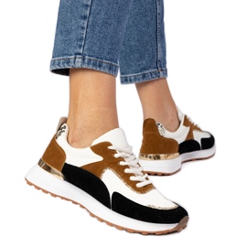 Sneaker bianche e bianche da donna con glitter bianco