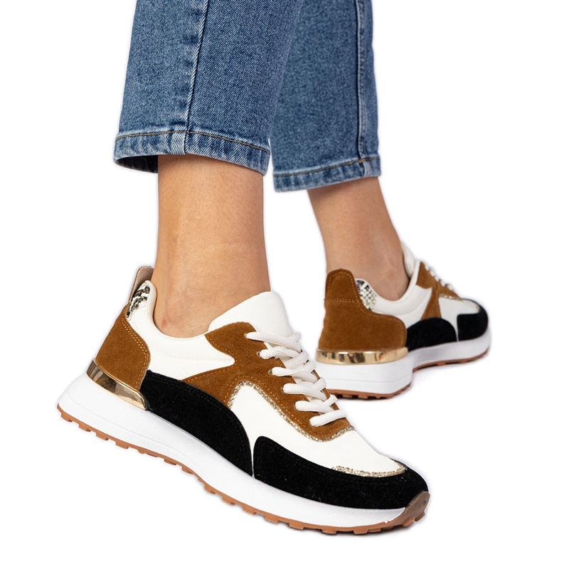 Sneaker bianche e bianche da donna con glitter bianca