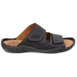 Olivier Flip di pelle classica da uomo Flip 0048 Black Nubuk nero