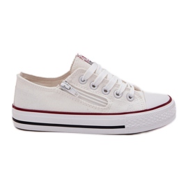 Sneaker in pizzo bianco basso per bambini bianca