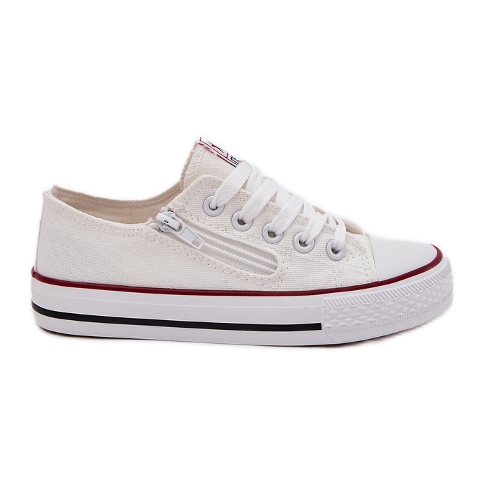 Sneaker in pizzo bianco basso per bambini bianca