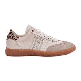 CheBello Scarpe sportive in pelle Sneaker Leopard Chello 4640 Beige